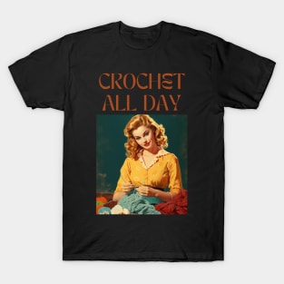 Retro Vintage Crochet All Day T-Shirt